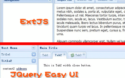 jQuery EasyUI 开源插件套装 完全替代ExtJS
