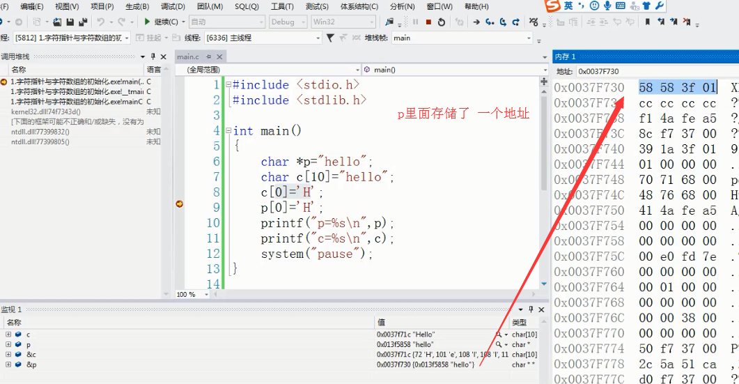 字符 指针_字符指针指向字符串