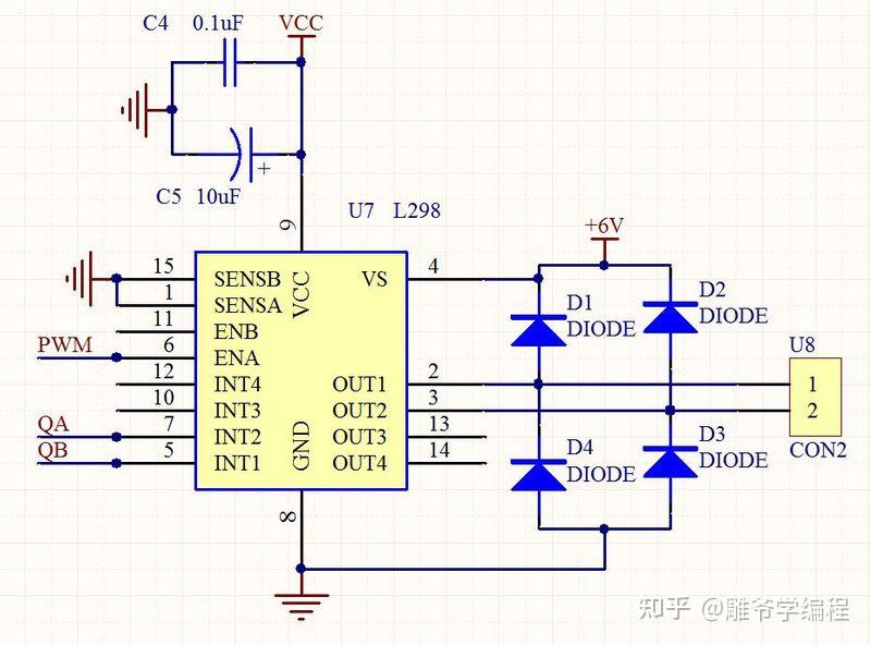 l298n驱动电路图_l298n灯亮但电机不转