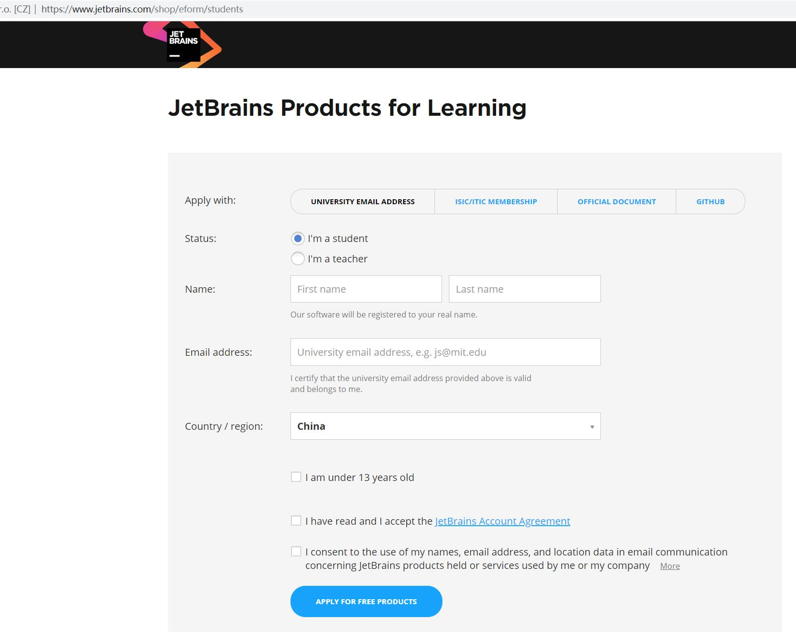 JetBrains学生授权申请方式