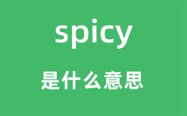 spicy是什么意思,spicy怎么读,中文翻译是什么