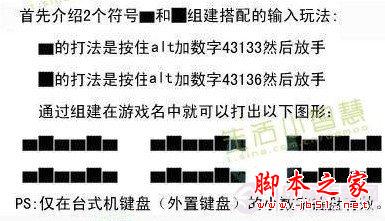 alt+数字组合按键打特殊符合只有台式电脑键盘才有效喔