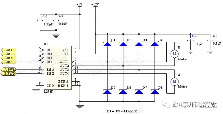 l298n电机驱动模块原理图介绍_l298n电机驱动模块原理图分析