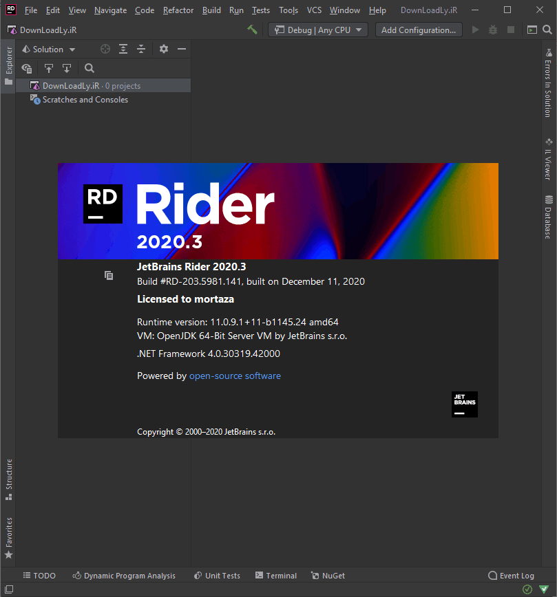 JetBrains Rider screenshot