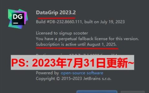 PhpStorm激活2023.2.5(Datagrip 2023.2 最新激活成功教程版安装教程(附激活码,亲测好用))