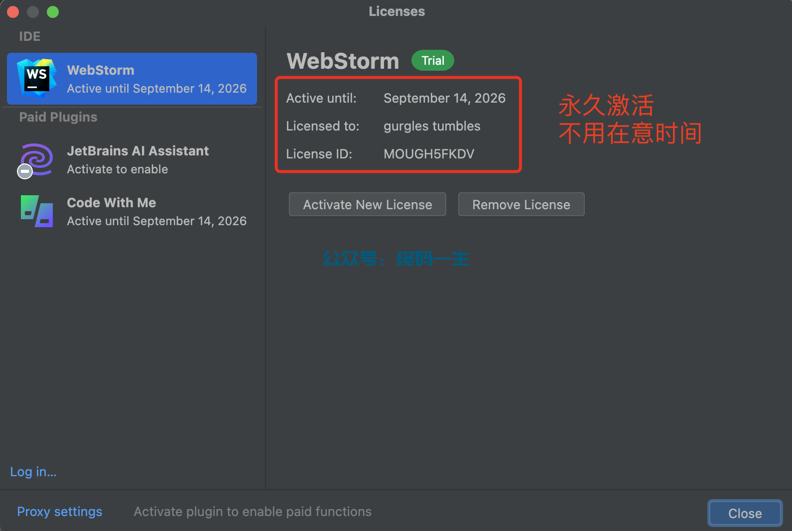 WebStorm激活2024.1.1(WebStorm 2024.1 永久激活成功教程教程 免费激活码 最新激活成功教程工具 亲测可用)