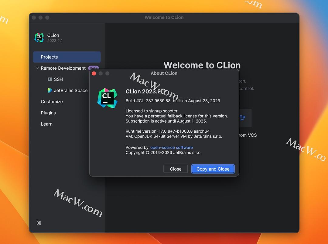 Clion激活2024.1.4(CLion 2023.2.1 for Mac 汉化激活 附 CLion 2023授权密钥 完美兼容M1)