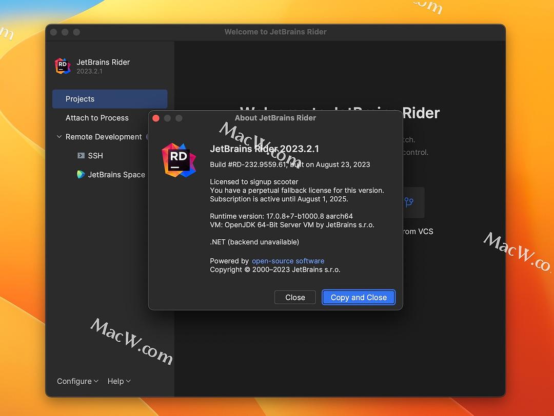 Rider激活2023.2.1(JetBrains Rider Mac永久激活版 v2023.2.1)