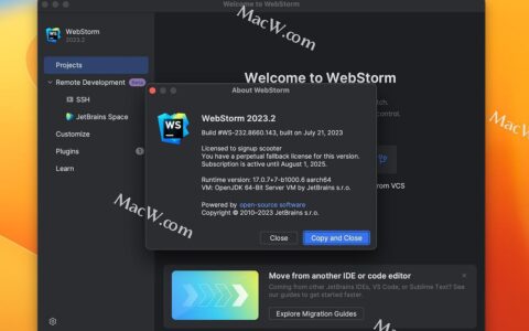 WebStorm激活2023.2(WebStorm 2023 v2023.2中文永久激活版(支持M))