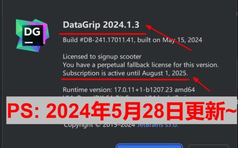 IDEA激活2024.1.2(DataGrip 2024.1.3 最新激活码,激活成功教程版安装教程（亲测有效~）)