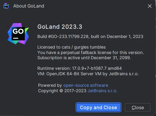 Goland激活2024.1.3(最新 GoLand 2023.3.1 安装与激活(带激活工具激活码))