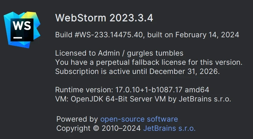WebStorm激活2023.3.5(WebStorm 2023.3.4最新版免费激活激活成功教程安装教程（附激活工具+激活码）-永久更新维护)
