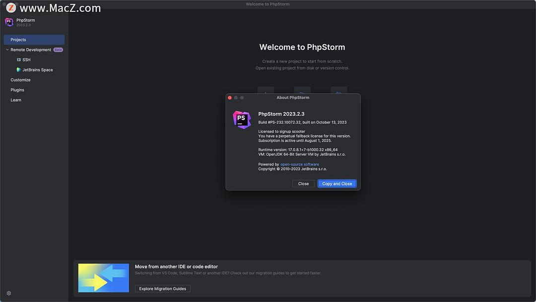 PhpStorm激活2023.2.3(PhpStorm 2023 for Mac v2023.2.3免登录激活版)