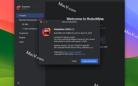 RubyMine激活2024.1.2(JetBrains RubyMine 2024 for Mac(强大的Rails／Ruby开发工具)v2024.1.1中文版)
