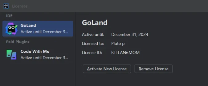 Goland激活2024.1.2(Goland 正版激活码，支持2024版，支持版本升级)