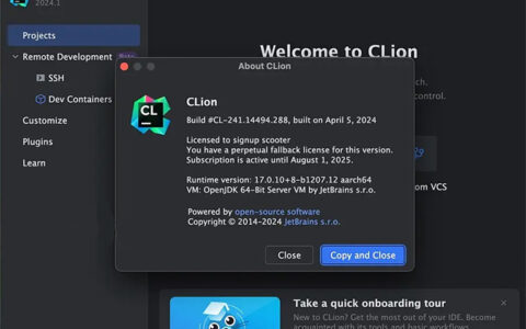 Clion激活2024.1.2(CLion mac版 v2024.1)