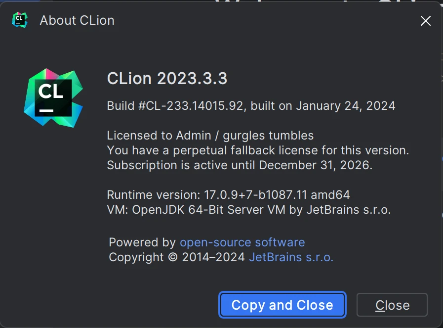 Clion激活2024.1.4(CLion 2023.3.3最新版免费激活激活成功教程安装教程（附激活工具+激活码）-持续更新)