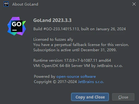 Goland激活2024.1.2(golang利器！全网唯一，goland激活码2024最新！mac goland2023.3.4 快速激活到2099年！)