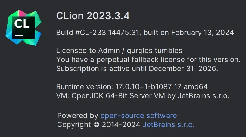 Clion激活2024.1.2(CLion2024最新版激活激活成功教程教程，亲测有效（附激活工具+激活码)-持续更新永久维护)
