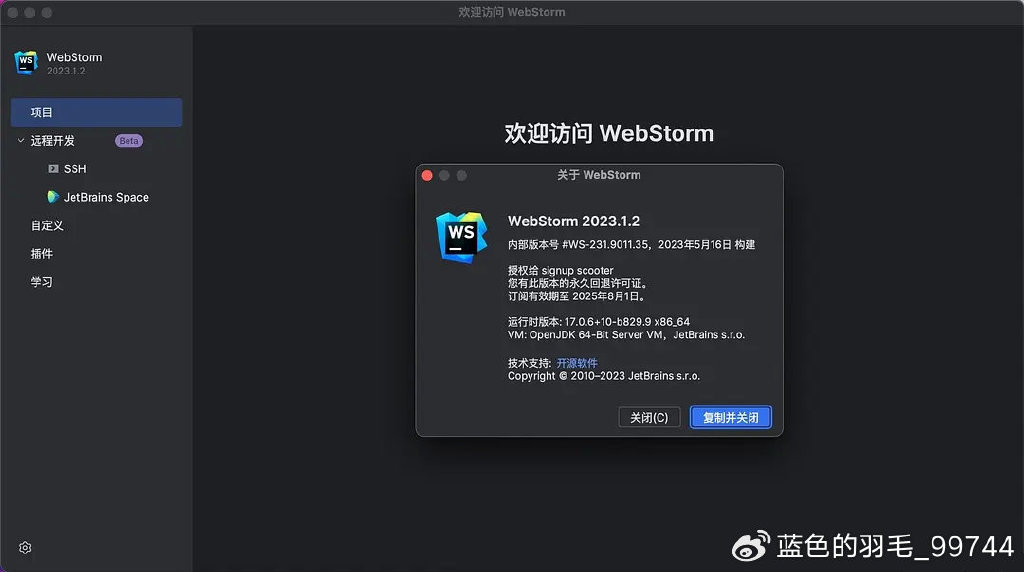 WebStorm激活2023.1(JetBrains WebStorm v2023.1.0 永久激活激活成功教程版)