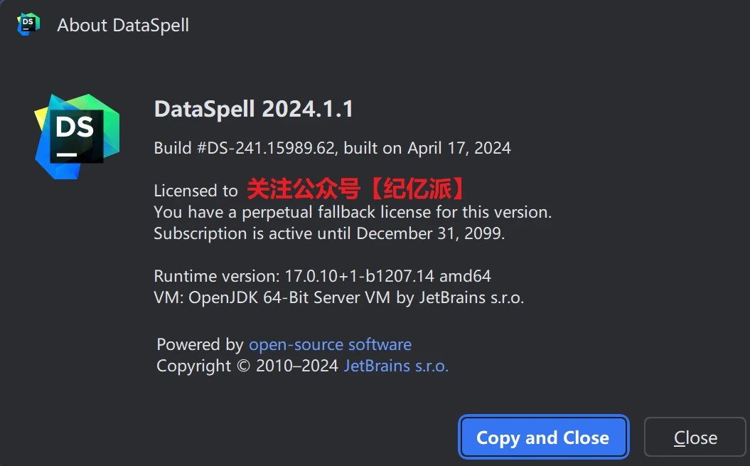 DataSpell激活2022.2.5(DataSpell2024.1最新版免费激活激活成功教程安装教程（附激活码）-永久有效，持续更新)