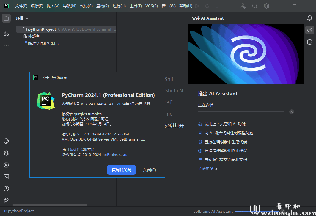 PyCharm2024 - 无中和wzhonghe.com -3