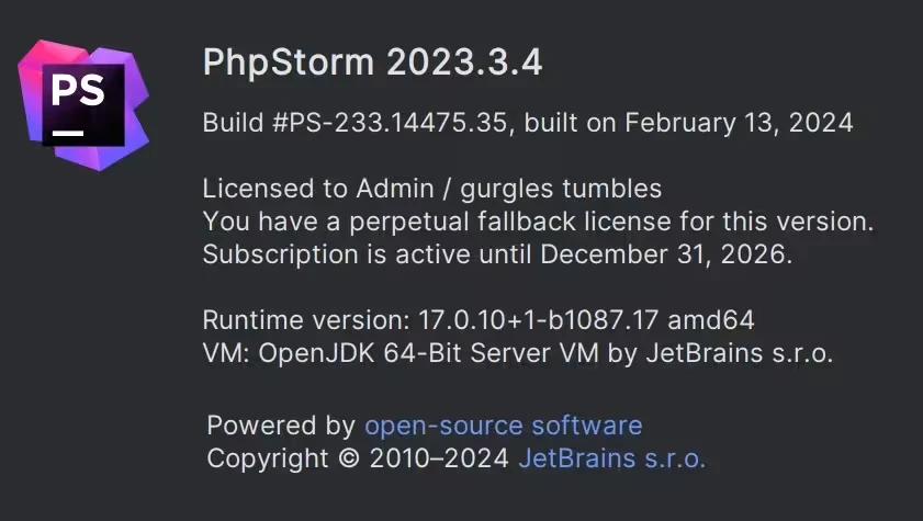 WebStorm激活2024.1.3(2024年白嫖PhpStorm 2023.3.4安装激活激活成功教程教程（附工具+激活码)，永久长期维护)