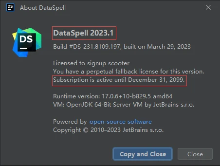 DataSpell激活2023.2.4(dataspell激活码2023最新，2023.2.3一键激活至2099！)