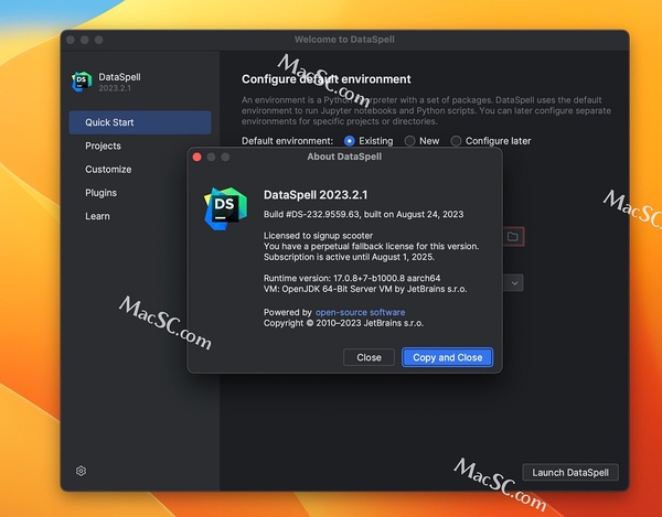 DataSpell激活2024.1.3(JetBrains DataSpell for mac(数据科学家的IDE)v2023.2.1中文激活版)