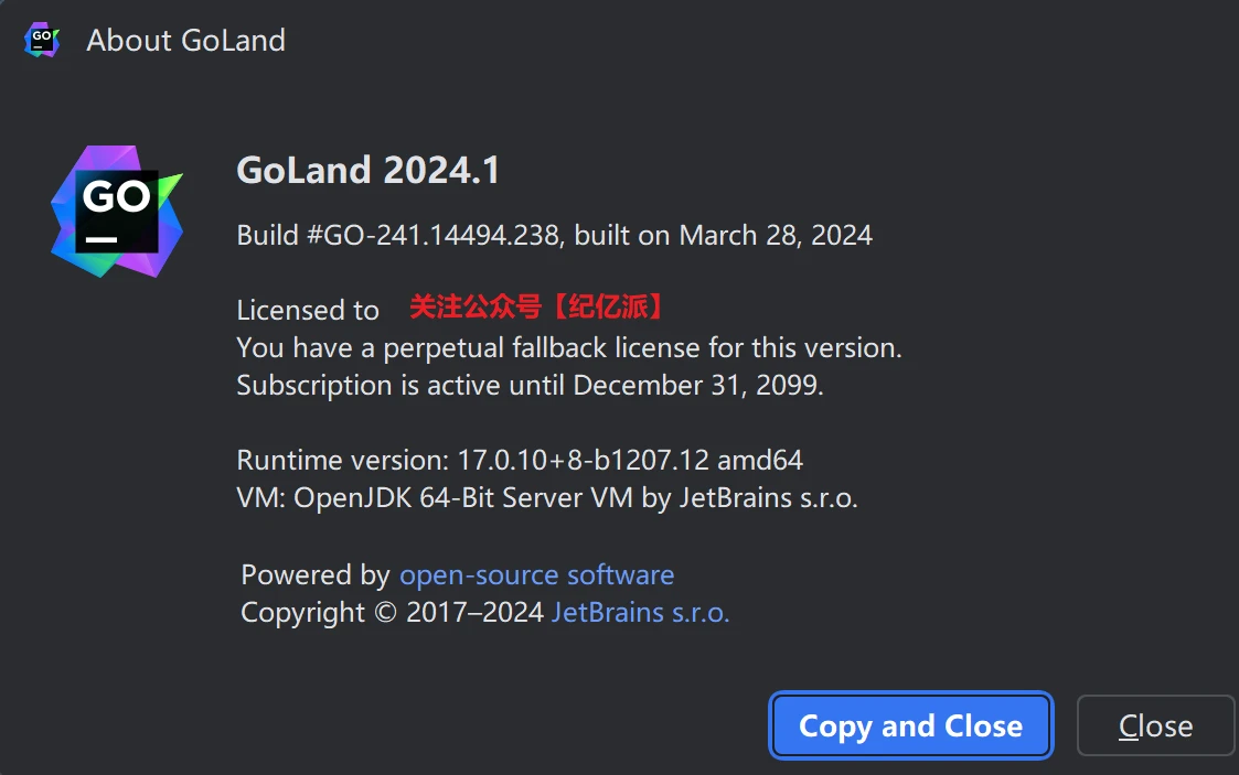 Goland激活2024.1.1(GoLand 2024.1最新版免费激活激活成功教程安装教程（附激活工具+激活码）-持续更新永久维护)