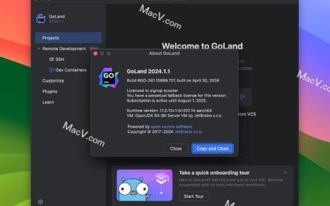 Goland激活2023.1.6(JetBrains GoLand For Mac(GO语言集成开发工具环境)v2024.1.1中文版)