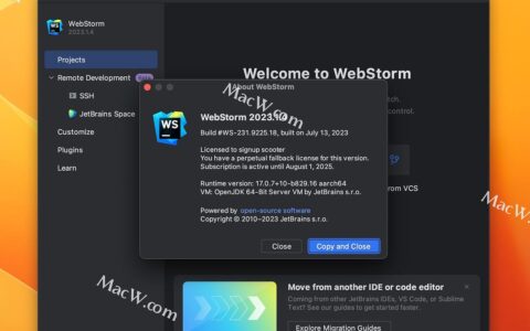 WebStorm激活2023.1(「支持M1」WebStorm 2023.1.4中文激活成功教程版 附 WebStorm 2023激活版 无需账号登录)