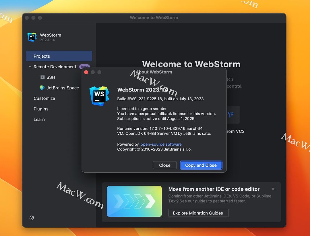 WebStorm激活2023.1.4(「支持M1」WebStorm 2023.1.4中文激活成功教程版 附 WebStorm 2023激活版 无需账号登录)