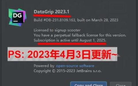 Clion激活2024.1.4(DataGrip 2023.1 最新激活成功教程安装教程(附激活码,亲测有效))