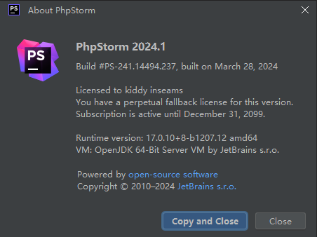 WebStorm2024.1.5激活码(最好的语言配最强的IDE，phpstorm激活码2024最新！简单一键激活2099年)