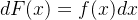 dF(x)=f(x)dx