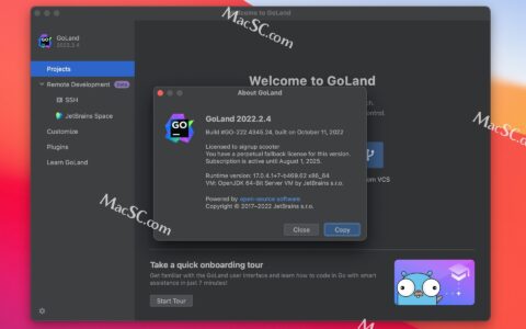 Goland激活2022.2.4(GoLand 2022 for Mac最新版(最好用的GO语言编程软件)v2022.2.4中文激活版)