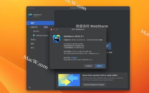 WebStorm激活2022.3(WebStorm许可证  JavaScript开发工具 WebStorm v2022.3.1中文免登陆版)