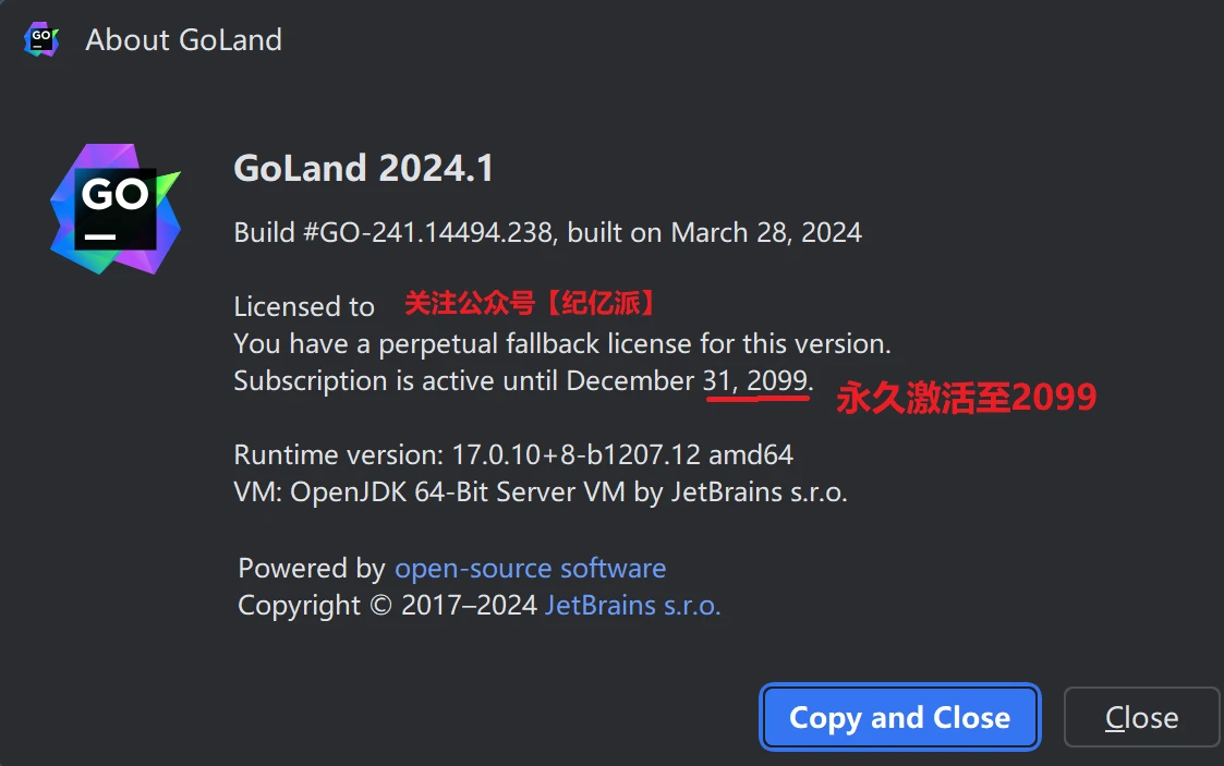 Goland2024.1.1激活码(GoLand2024 永久激活码，激活至2099（附激活码+激活工具），亲测靠谱)