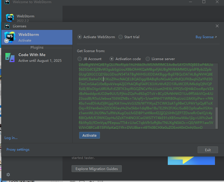 WebStorm激活2022.2.3(Webstorm2022.2.2 最新版激活成功教程激活教程)