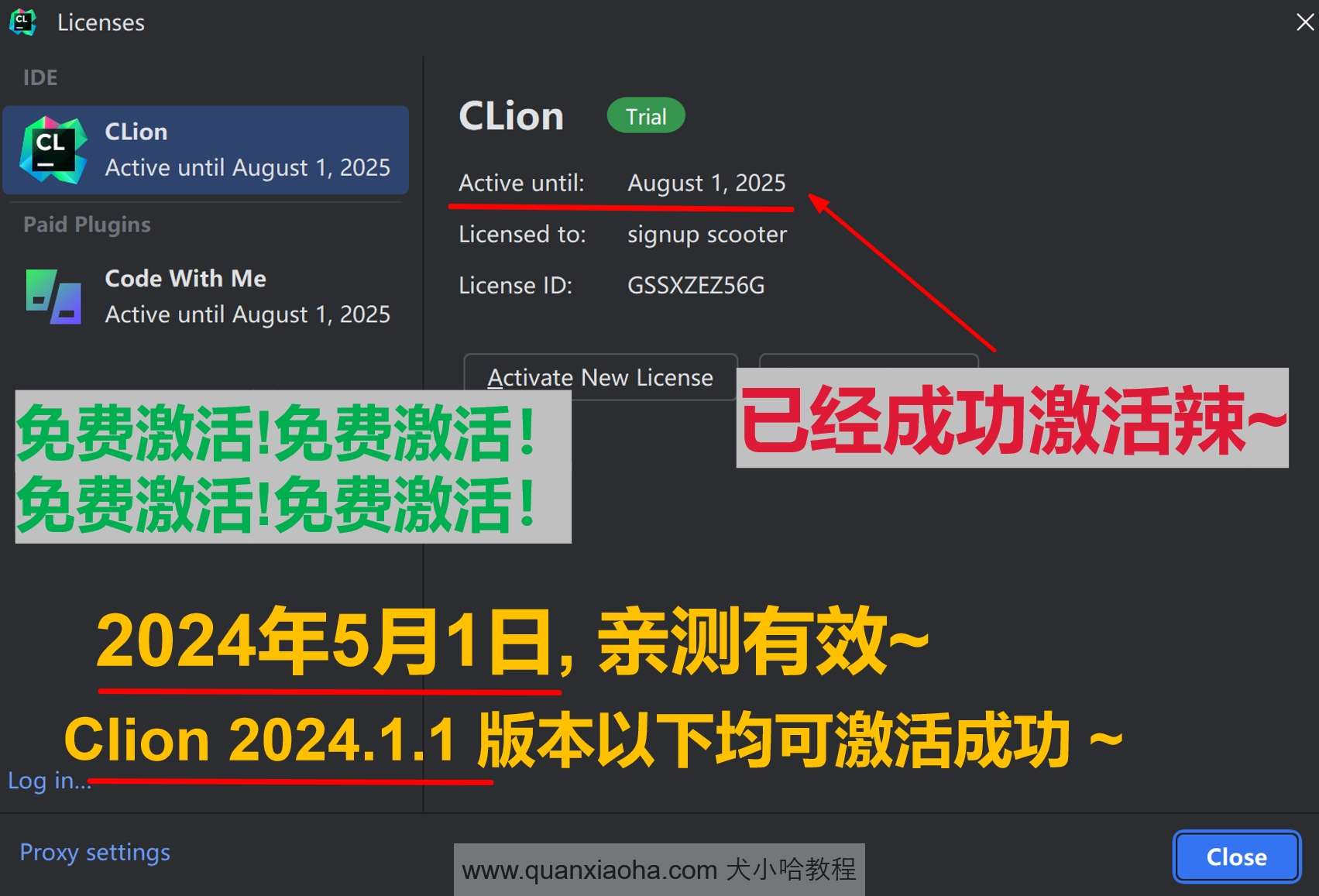 Clion 2024.1.1 版本启动界面