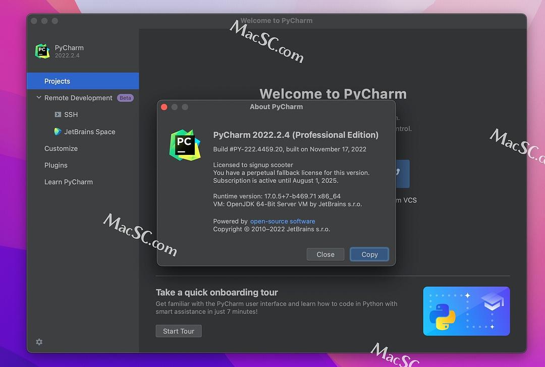 PyCharm激活2022.2.1(最新pycharm pro 2022 for mac(Python编辑开发)v2022.2.4中文激活版)