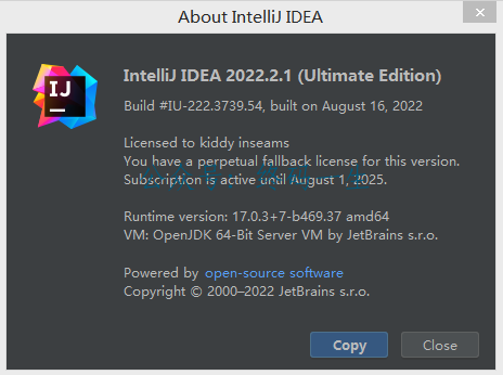 Idea激活2022.2(IntelliJ IDEA 2022.2.1 永久激活教程教程 专属激活码 亲测可用)