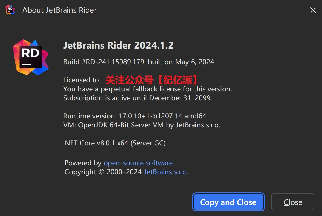 Rider2024.1.2激活码(Rider2024.1最新版免费激活激活成功教程安装教程（附激活码）-永久有效，持续更新)