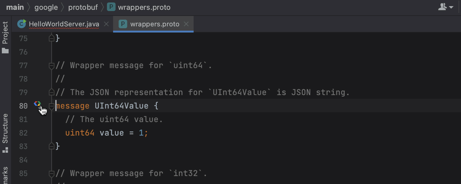 Protobuf 与 Java 源代码之间改进的导航