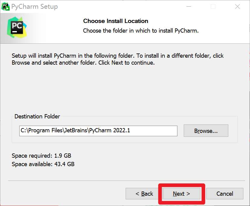 Pycharm 2022.2.3安装第一步