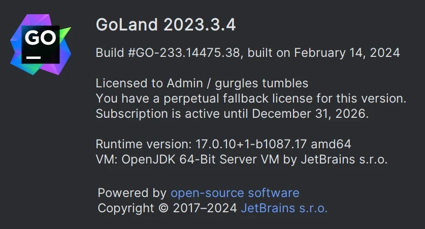 Goland2024.1.5激活码(GoLand 2023.3.4最新版免费激活激活成功教程安装教程（附激活工具+激活码）-持续更新永久维护)