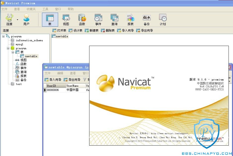 Navicat Premium 16.3.9激活([PYG成员作品]【更新下载地址】Navicat Premium 9.1.6 中文版特别版)