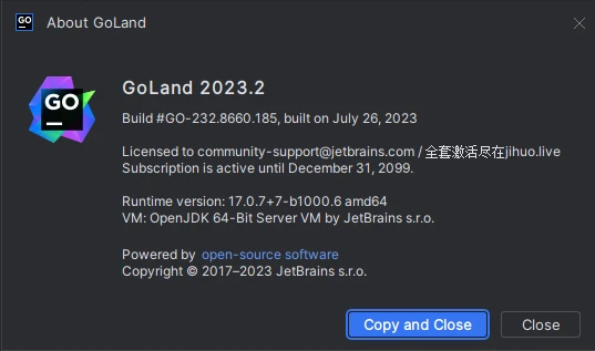 Goland2024.1.5激活码(GoLand 2023.2激活成功教程激活教程，带激活码【亲测有效，永久激活】)