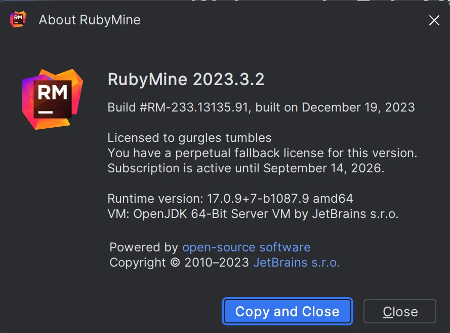 RubyMine2024.1.5激活码(RubyMine 2023.3.2最新版免费激活激活成功教程安装教程（附激活工具+激活码）-持续更新)